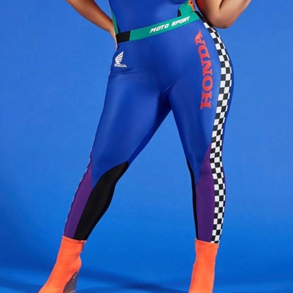 Forever 21 Honda Leggings High Waisted Plus Size 0X Scuba Material JDM VTEC - Picture 1 of 8